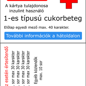 Vészhelyzeti kártya cukorbetegek részére - művészet - naptárkártyák, sportkártyák - Meska.hu
