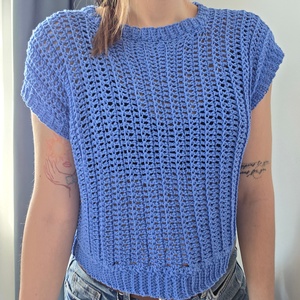 Horgolt organikus pamut felső, Ruha & Divat, Női ruha, Póló, felső, Horgolás, MESKA