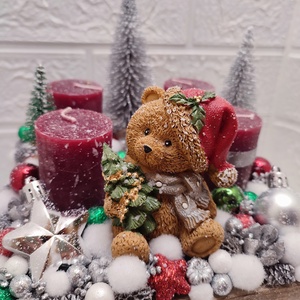 Ládikós, macis adventi asztaldísz  - Meska.hu