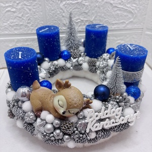 Őzikés adventi koszorú - karácsony - adventi díszek - adventi koszorú - Meska.hu