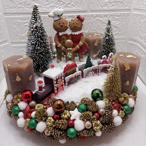 Világítós mézis adventi koszorú - karácsony - adventi díszek - adventi koszorú - Meska.hu