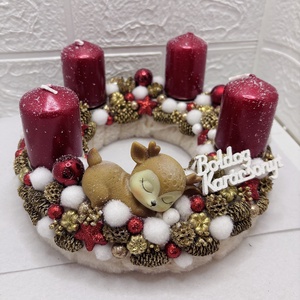 Őzikés adventi koszorú - karácsony - adventi díszek - adventi koszorú - Meska.hu
