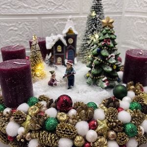 Világítós adventi koszorú - karácsony - adventi díszek - adventi asztaldísz - Meska.hu