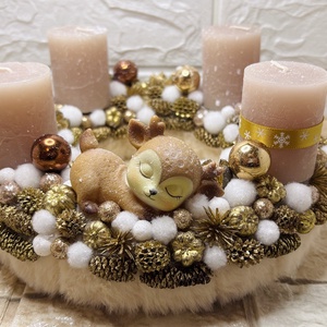 Őzikés adventi koszorú - karácsony - adventi díszek - adventi koszorú - Meska.hu