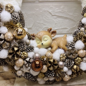 Őzikés adventi ajtódísz - karácsony - adventi díszek - adventi ajtódísz - Meska.hu