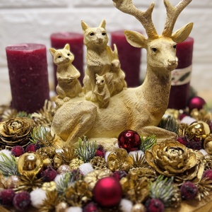 Erdei adventi asztaldísz - karácsony - adventi díszek - adventi koszorú - Meska.hu