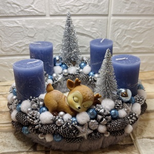 Világítós, őzikés adventi koszorú  - Meska.hu