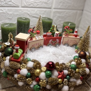 Vonatos adventi koszorú - karácsony - adventi díszek - adventi koszorú - Meska.hu