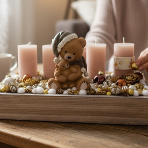 Macis adventi asztaldísz, Karácsony, Adventi díszek, Adventi koszorú, Virágkötés, MESKA