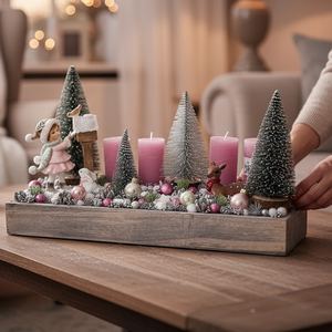 Adventi asztaldísz, Karácsony, Adventi díszek, Adventi koszorú, Virágkötés, MESKA