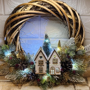 Vilgitós természetközeli ajtódísz - karácsony - adventi díszek - adventi ajtódísz - Meska.hu