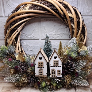 Vilgitós természetközeli ajtódísz - karácsony - adventi díszek - adventi ajtódísz - Meska.hu