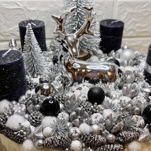 Elegáns szarvasos adventi koszorú - karácsony - adventi díszek - adventi koszorú - Meska.hu