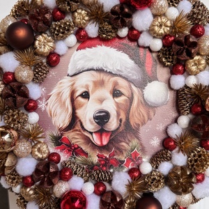 Kutyás adventi ajtódísz - karácsony - adventi díszek - adventi ajtódísz - Meska.hu