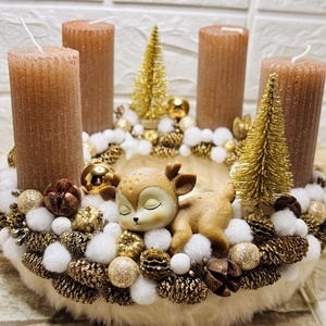 Őzikés adventi koszorú - karácsony - adventi díszek - adventi koszorú - Meska.hu