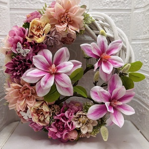 Magnóliás tavaszi ajtódísz - otthon & életmód - dekoráció - ajtó- és ablak dekoráció - ajtódísz & kopogtató - Meska.hu