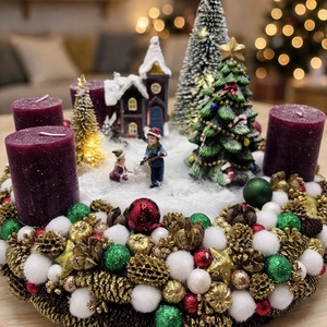 Adventi életkép - karácsony - adventi díszek - adventi koszorú - Meska.hu