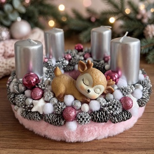 Őzikés adventi koszorú - Meska.hu