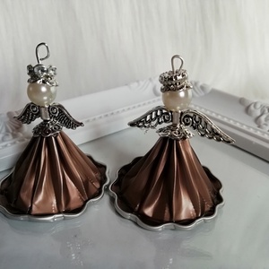 Karácsonyi angyalka kávékapszulából - karácsony - karácsonyi lakásdekoráció - Meska.hu