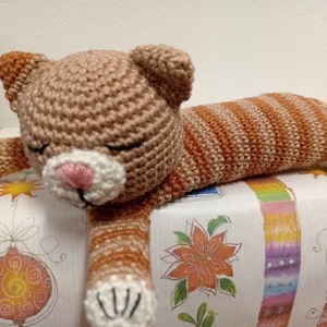 Kézzel horgolt csíkos cica - otthon & életmód - dekoráció - dísztárgy - Meska.hu