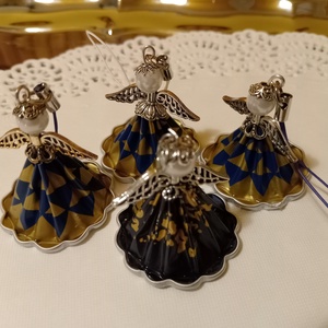 Karácsonyi angyalkák - kávékapszulából , Karácsony, Karácsonyi lakásdekoráció, Karácsonyi lakásdíszek, , MESKA