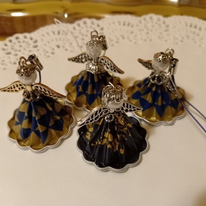 Karácsonyi angyalkák - kávékapszulából  - karácsony - karácsonyi lakásdekoráció - karácsonyi lakásdíszek - Meska.hu