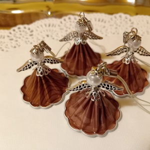 Karácsonyi angyalkák - kávékapszulából  - karácsony - karácsonyi lakásdekoráció - karácsonyi lakásdíszek - Meska.hu