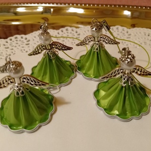 Karácsonyi angyalkák - kávékapszulából  - karácsony - karácsonyi lakásdekoráció - karácsonyi lakásdíszek - Meska.hu