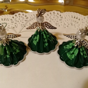 Karácsonyi angyalkák - kávékapszulából  - karácsony - karácsonyi lakásdekoráció - karácsonyi lakásdíszek - Meska.hu