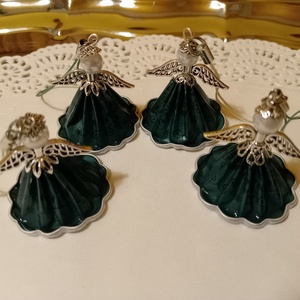 Karácsonyi angyalkák - kávékapszulából  - karácsony - karácsonyi lakásdekoráció - karácsonyi lakásdíszek - Meska.hu