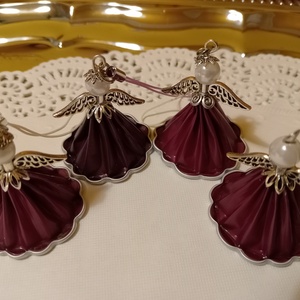 Karácsonyi angyalkák - kávékapszulából  - karácsony - karácsonyi lakásdekoráció - karácsonyi lakásdíszek - Meska.hu