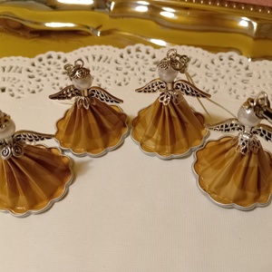 Karácsonyi angyalkák - kávékapszulából  - karácsony - karácsonyi lakásdekoráció - karácsonyi lakásdíszek - Meska.hu