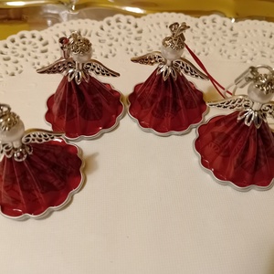 Karácsonyi angyalkák - kávékapszulából  - karácsony - karácsonyi lakásdekoráció - karácsonyi lakásdíszek - Meska.hu