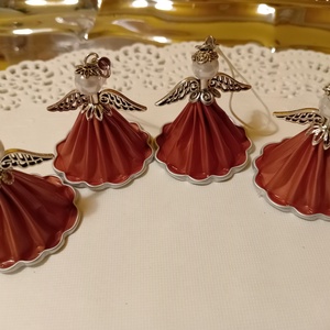 Karácsonyi angyalkák - kávékapszulából  - karácsony - karácsonyi lakásdekoráció - karácsonyi lakásdíszek - Meska.hu