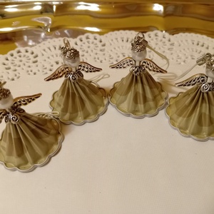 Karácsonyi angyalkák - kávékapszulából  - karácsony - karácsonyi lakásdekoráció - karácsonyi lakásdíszek - Meska.hu