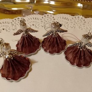 Karácsonyi angyalkák - kávékapszulából  - karácsony - karácsonyi lakásdekoráció - karácsonyi lakásdíszek - Meska.hu