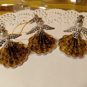 Karácsonyi angyalkák - kávékapszulából  - karácsony - karácsonyi lakásdekoráció - karácsonyi lakásdíszek - Meska.hu