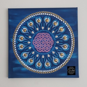 Élet virága mandala , Művészet, Festmény, Akril, Festészet, MESKA