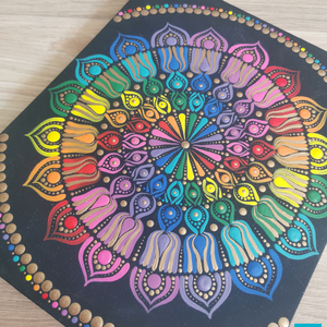 Szivárvány Mandala  - művészet - festmény - akril - Meska.hu