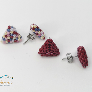 Ear candy fülbevaló szett - Bordó és tarka - ékszer - fülbevaló - pötty fülbevaló - Meska.hu Ear candy fülbevaló szett - Bordó és tarka - ékszer - fülbevaló - pötty fülbevaló - Meska.hu