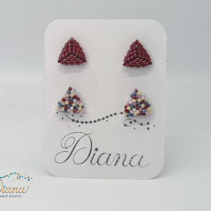 Ear candy fülbevaló szett - Bordó és tarka - ékszer - fülbevaló - pötty fülbevaló - Meska.hu Ear candy fülbevaló szett - Bordó és tarka - ékszer - fülbevaló - pötty fülbevaló - Meska.hu