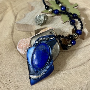 Lápisz lazuli nyaklánc, Ékszer, Nyaklánc, Medálos nyaklánc, Ékszerkészítés, Gyurma, MESKA