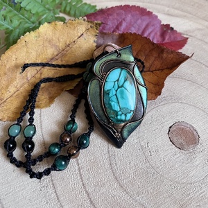 Malachit nyaklánc - ékszer - nyaklánc - medálos nyaklánc - Meska.hu