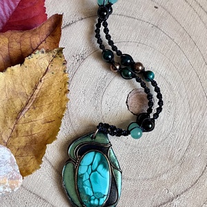 Malachit nyaklánc - ékszer - nyaklánc - medálos nyaklánc - Meska.hu