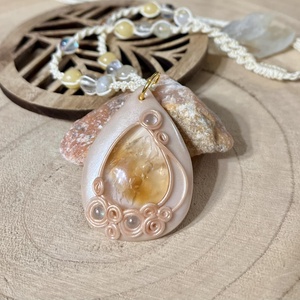 Citrin ásvány nyaklánc, Ékszer, Nyaklánc, Medálos nyaklánc, Ékszerkészítés, Gyurma, MESKA