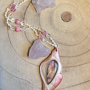 Labradorit ásványnyaklánc - ékszer - nyaklánc - medálos nyaklánc - Meska.hu