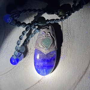 Fluorit nyaklánc amazonit díszítéssel - ékszer - nyaklánc - medálos nyaklánc - Meska.hu