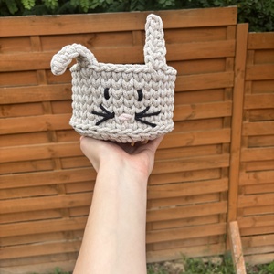 Horgolt nyuszi tároló, DIY (Csináld magad), Szabásminta, útmutató, Horgolási minta, Horgolás, MESKA