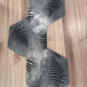 Modern betonhatású hexagon falpanel szett - művészet - festmény - festmény vegyes technika - Meska.hu
