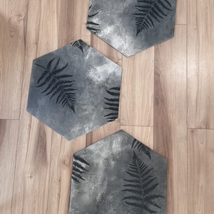 Modern betonhatású hexagon falpanel szett - művészet - festmény - festmény vegyes technika - Meska.hu
